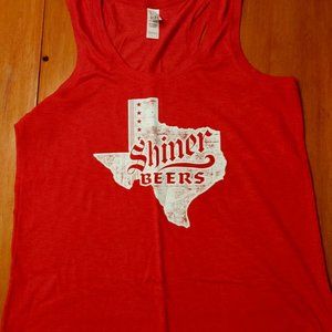 Shiner Beers women's red tank top sz L large - 0025